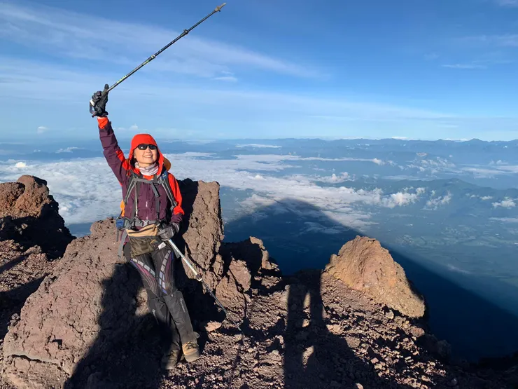 與富士山倒影合影