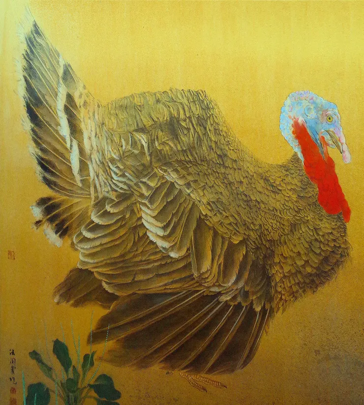 〈夏日閑庭〉局部－七面鳥