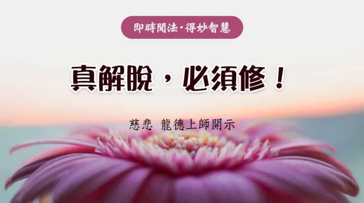 慈悲 龍德上師開示：真解脫，必須修！