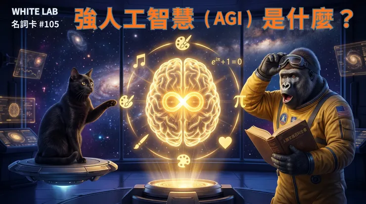 圖片來源：White-Lab 製作（AI 生成／Canva 設計）｜強人工智慧 (AGI)是什麼教學封面 