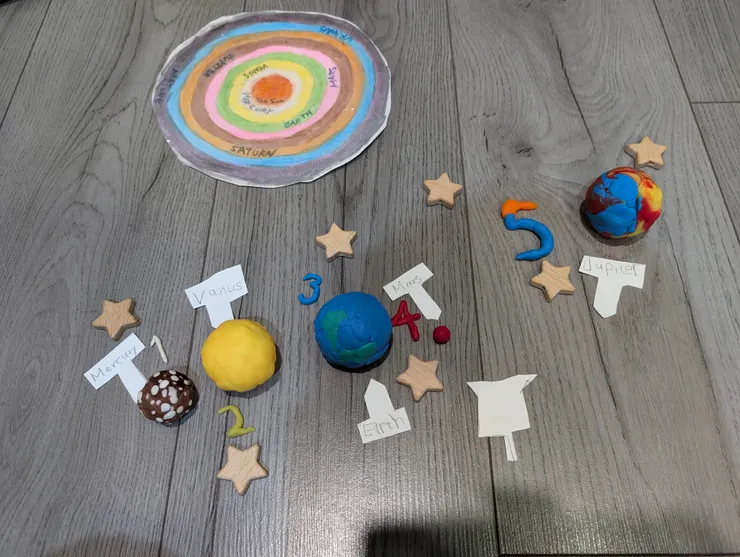 完成品2版，小孩只做到第5行星就停手了，不知道未來還會不會繼續做😅