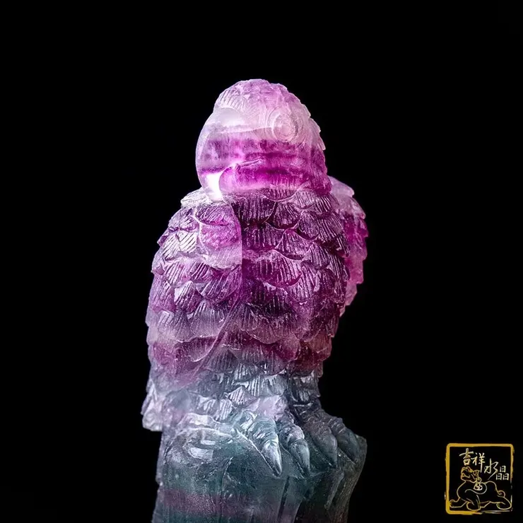 螢石鸚鵡擺件 557g 提振精神