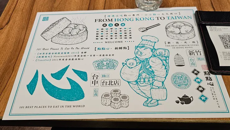 點點心的餐墊紙有兩種圖案!這是第一種圖案!