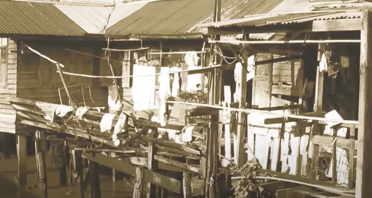 曼谷過去市區裡的貧民窟景象
