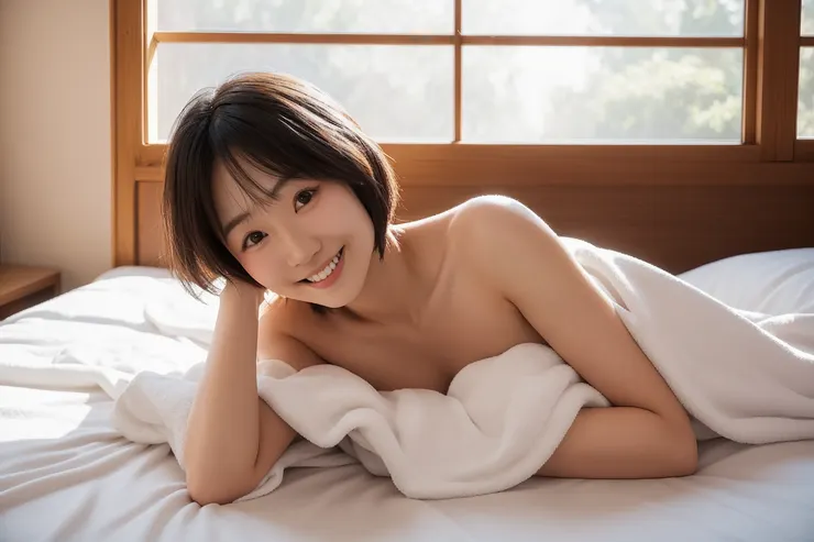 趴在床上的女孩