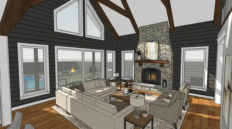 3D architectural model used in Render AI real estate workflow