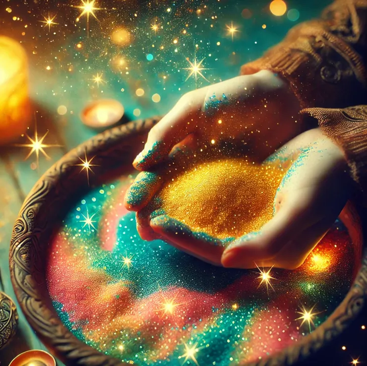 金黃色星砂 - By AI