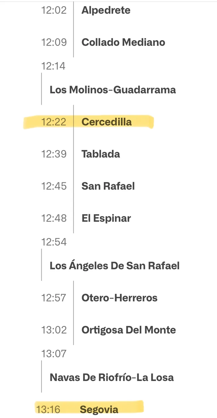 火車在Cercedilla 把我們放下車🙂‍↕️
