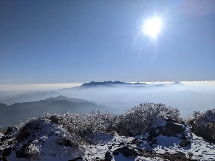 美麗的由布岳雪景