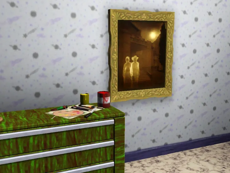 畫裏的「人」好像想飄出來...(早知道不掛這幅...)