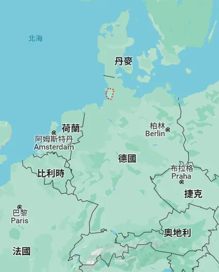 鄰近邊界地帶的迪特馬爾申(紅色虛線部分)