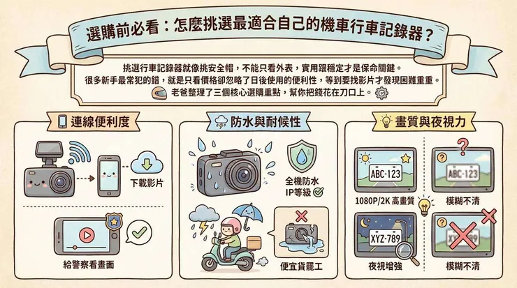 選購前必看：怎麼挑選最適合自己的機車行車記錄器？