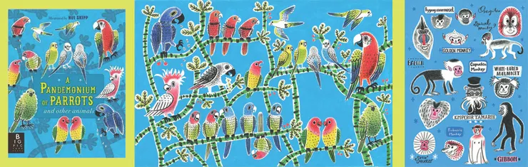 這本關於動物的書即為出版社希望史吉普以她左圖猴子的畫法來繪製。