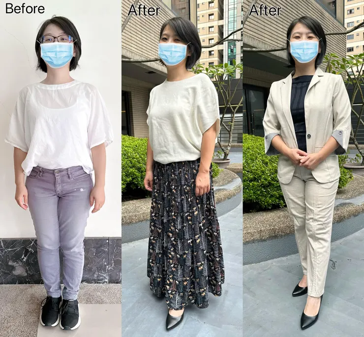 幫同學沒得搭的衣服重新組合一下，配上其他同學的長裙，有迷有覺得別有韻味～