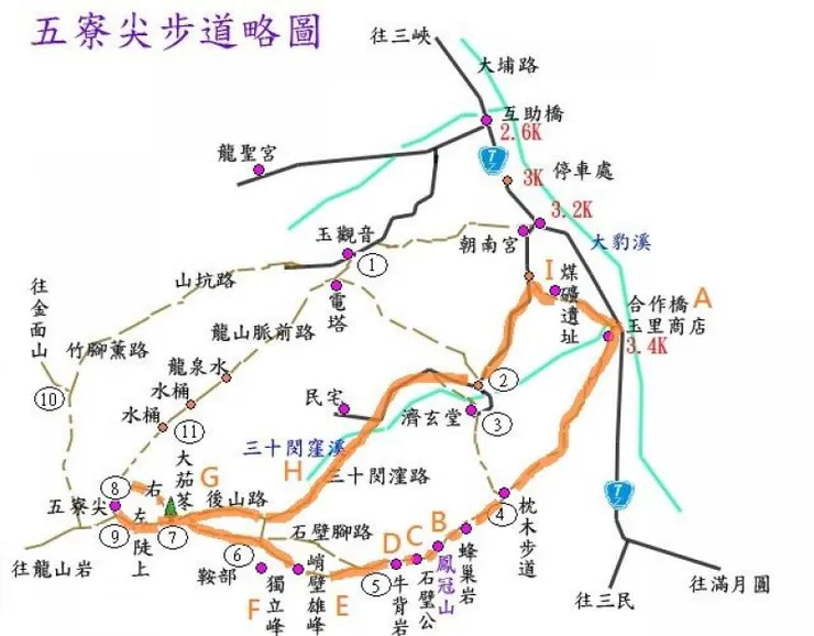 三峽五寮尖路線圖