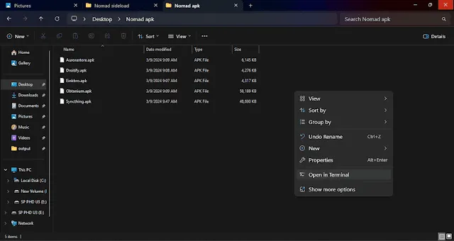 要側載軟體在放有欲安裝檔案的資料夾打開終端