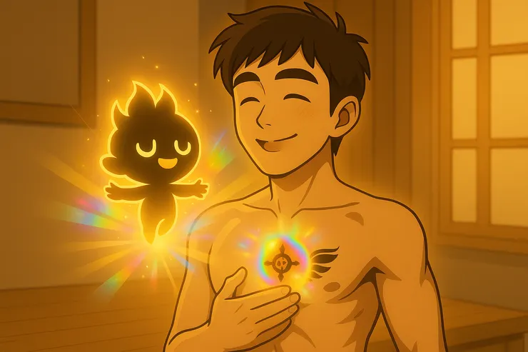 「主人，我可以附在你身上，就不會被發現了。」