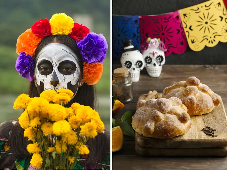 萬壽菊.死人骨頭麵包.糖骷髏-亡靈節的必備物品