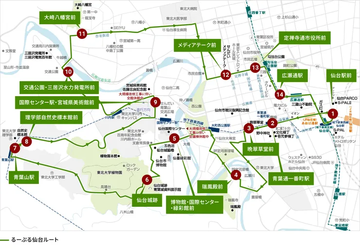 仙台loople路線圖，取自官網