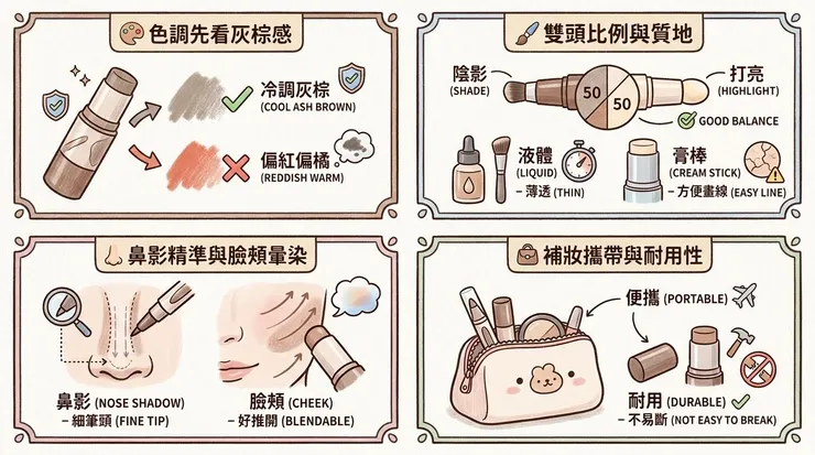 修容棒怎麼挑？色號、質地、暈染速度最關鍵