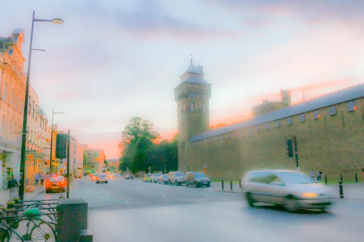 黃昏下的卡地夫城堡