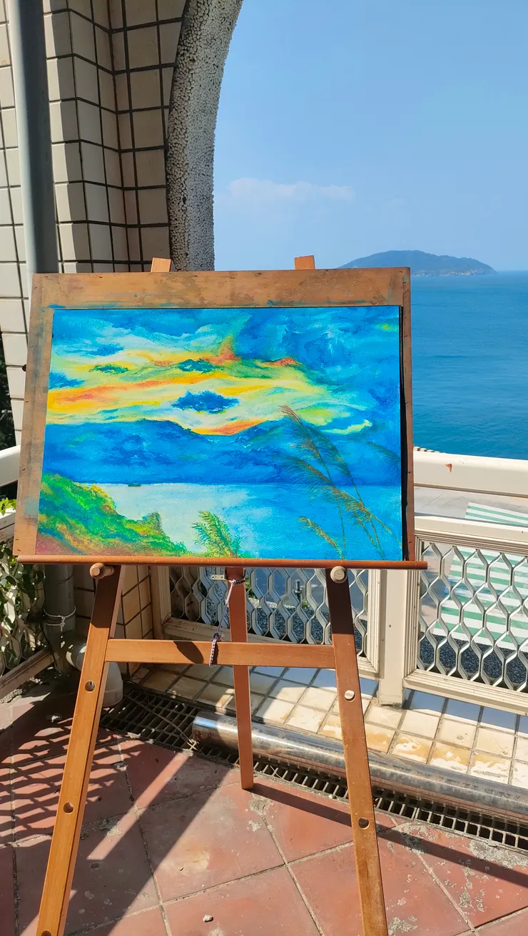 連江的天空就是這麼美麗,五節芒的季末-蠟筆