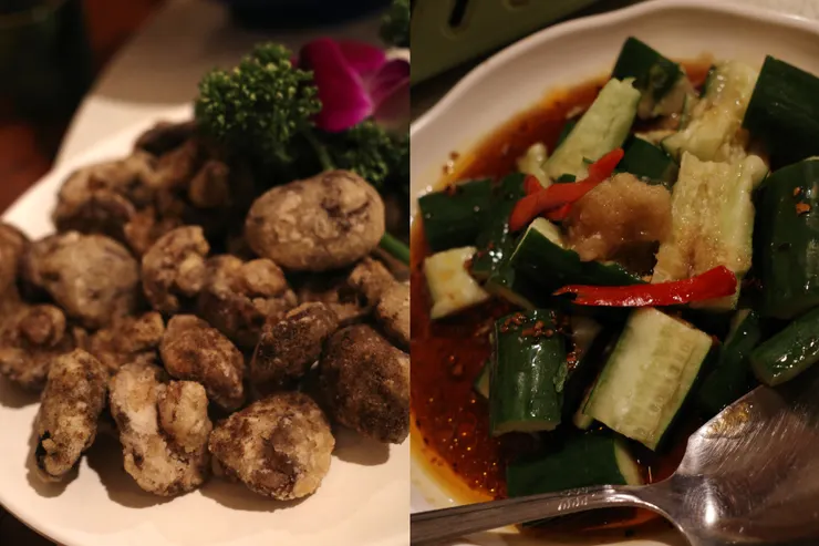 酥炸蕈菇＆爽綠脆瓜