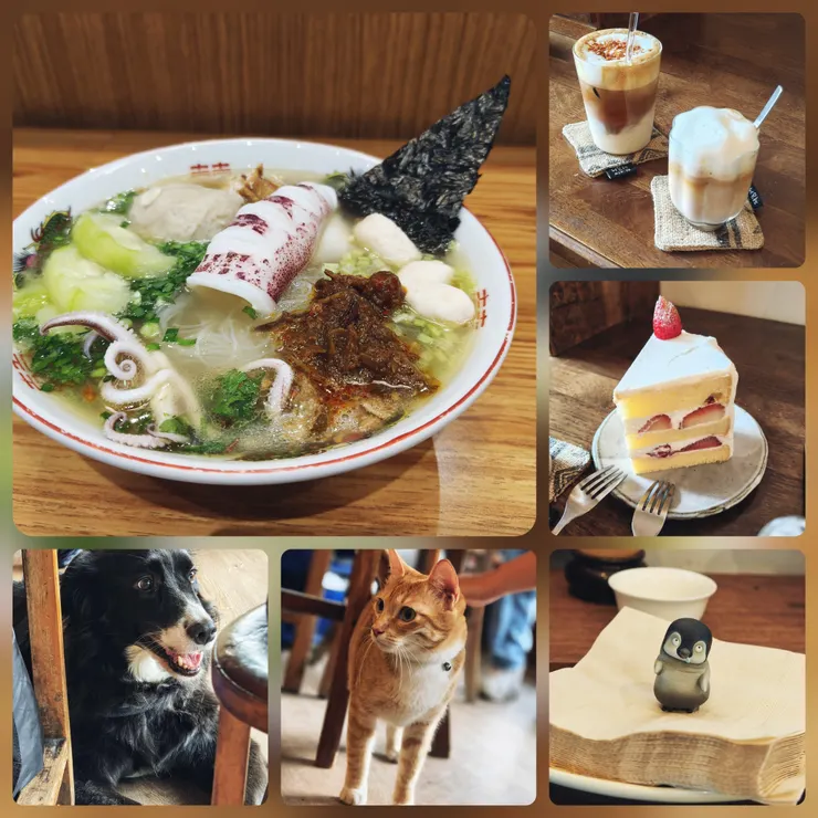 澎發號雞湯小卷米粉+小犬咖啡店