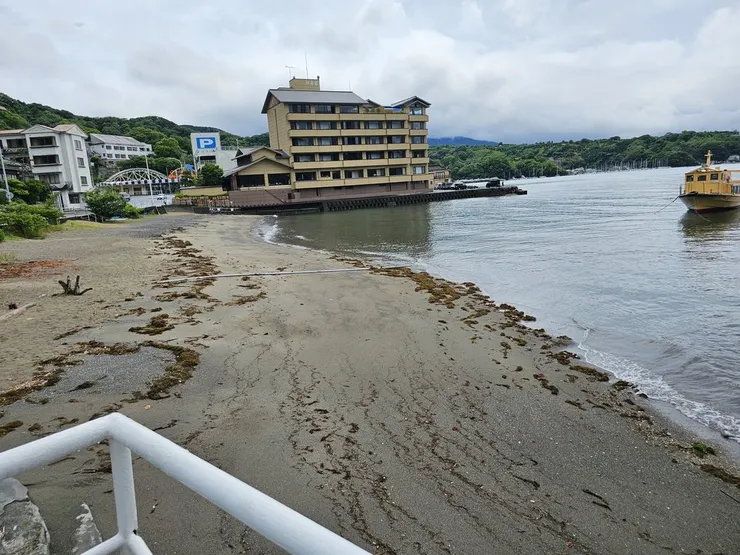 從梨子跳海的橋上往下拍，感覺海草有點多...