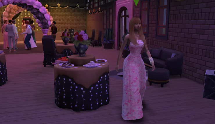 歐娜是粉紅小碎花大禮服 ~