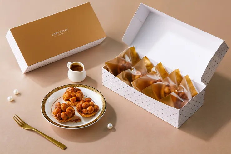 圖說：LADY KELLY常溫點心採用單顆包裝，易攜帶、好保存，搭飛機帶出國也不怕，深受到台灣及國外旅客的喜愛。（資料來源：LADY KELLY）