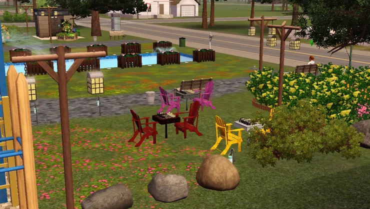 下棋區沒有很大。新式的公園好像沒有這種設施了。