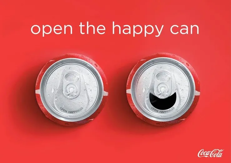 可口可樂的 open a happy can 廣告