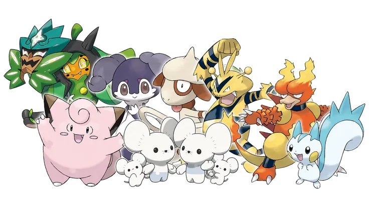 厄鬼椪、愛管侍 (雌性的樣子)、圖圖犬、皮皮、一家鼠、電擊獸、鴨嘴火獸以及帕奇利茲