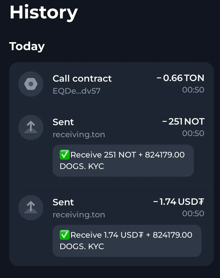 文字顥示Receive以為是收到幣，結果是轉幣出去