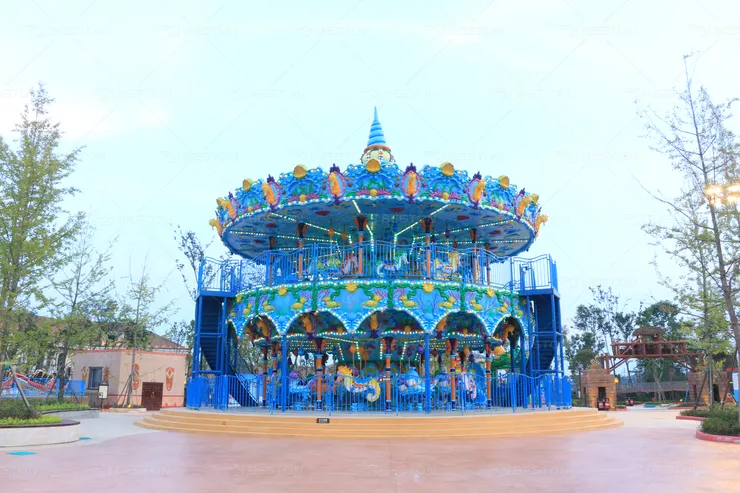 fairground double decker carousel ride