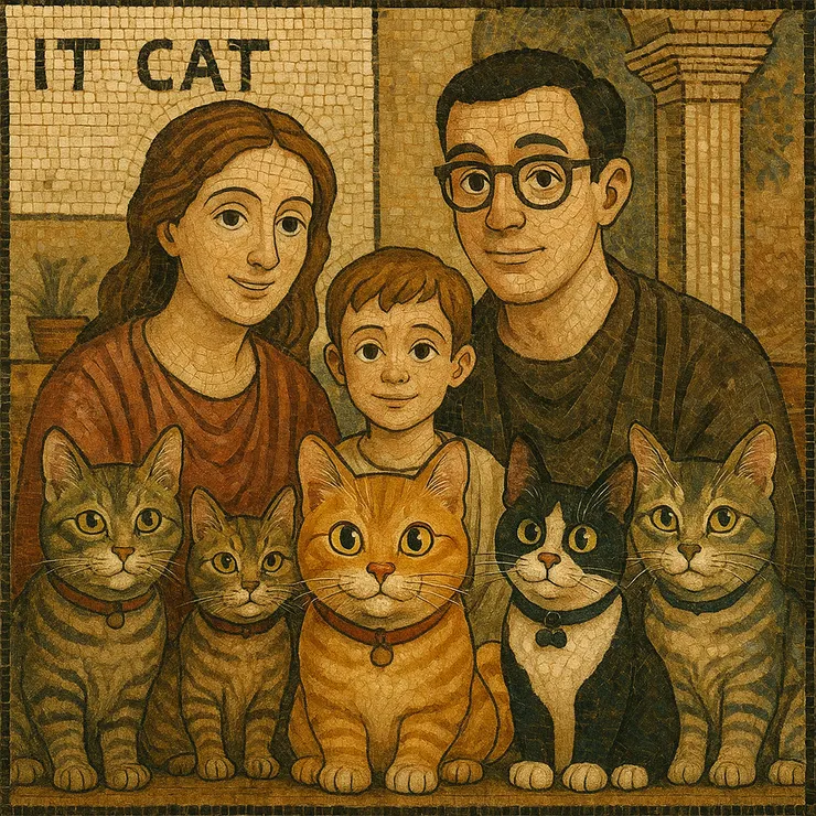 古羅馬鑲嵌畫以彩色小石塊（tesserae）組成圖像，細緻描繪人物、動物與日常場景，展現高度裝飾性與紀錄功能。 色彩多為天然礦物色，構圖講究對稱與視覺穩定性，畫面常帶有建築、神話或自然背景。 此風格不僅裝飾地板與牆面，更是一種融合藝術與工藝的文化象徵，展現古羅馬對永恆與秩序的追求。