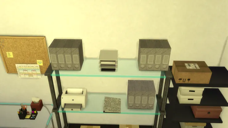 這裏也算是辦公室(沒那麼多房間嘛),所以也有打印機、文件夾等。