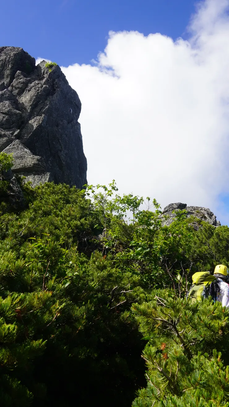 在巨石間鑽進鑽出