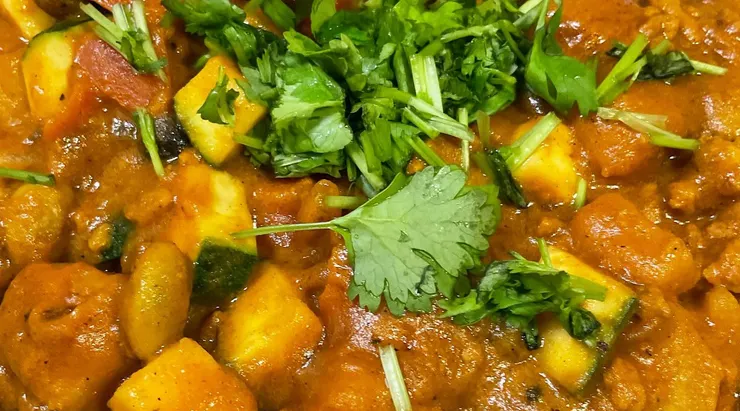 我的香菜櫛瓜咖哩。