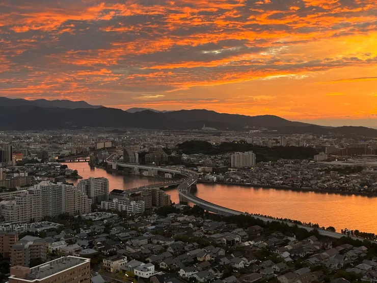 福岡塔看夕陽夜景