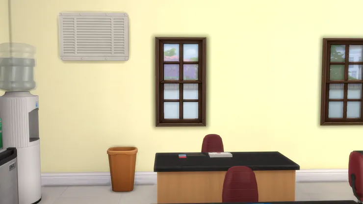 這房間的垃圾桶我放在最後面，剛剛在主任旁邊...