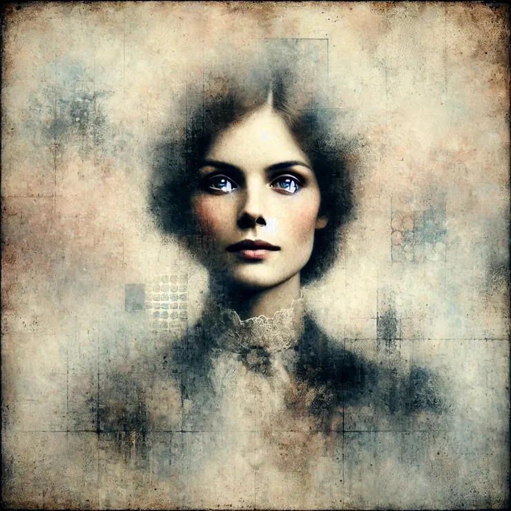 The blurred face seemed caught between smiles and shadows, an individual halfway between innocence and experience, trapped in the palimpsest of another era.