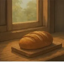 我親手烤了一塊還冒著熱氣的麵包,放在對方窗台上,他開心著收著別人的餅乾糖果,麵包漸漸失去溫度