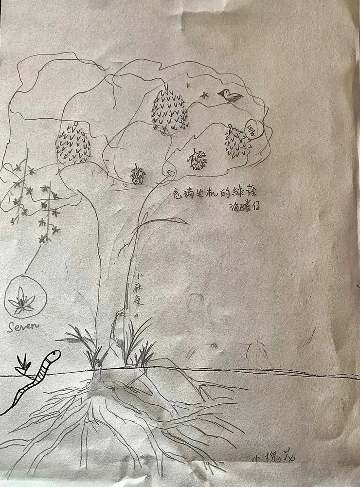 圖一 各個同學幫我完成的一棵樹