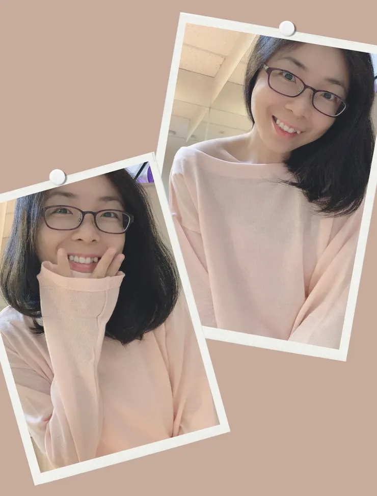 😊芳療師媽媽穿上粉紅色的負離子針織衫，心輪能量更加強化😊