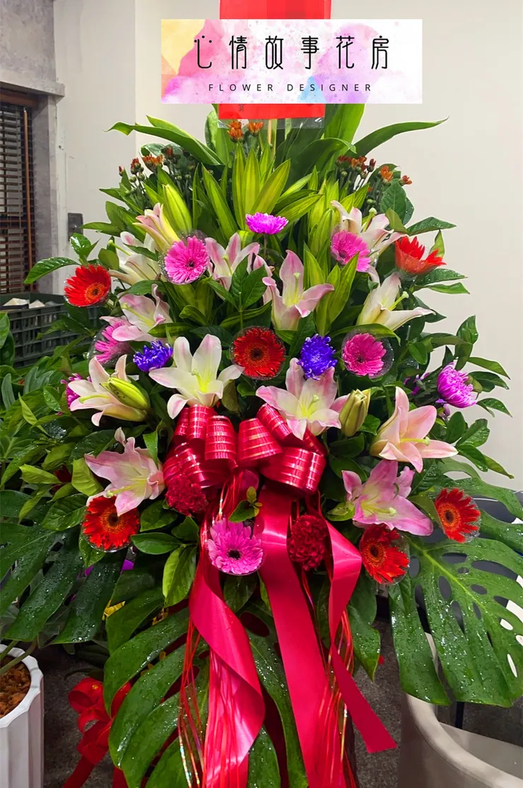心情故事花房：台南安南區花藝精緻首選 開幕花柱 祝賀花柱 追思花柱 羅馬花柱
