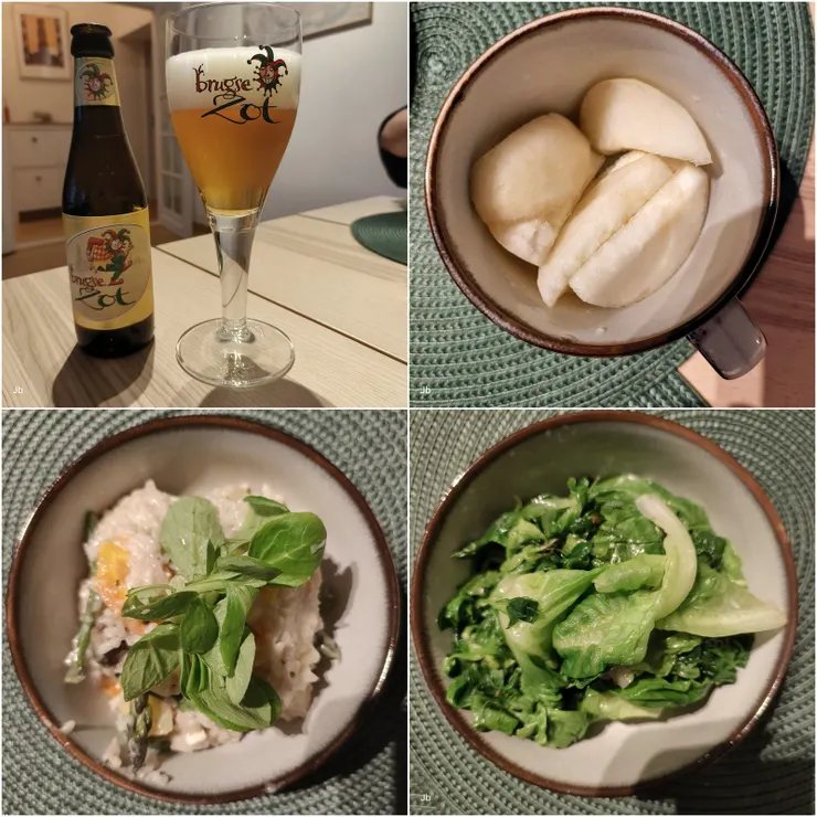 【在布魯日首夜的Prasada晚餐，當然左上角我的啤酒不算。】