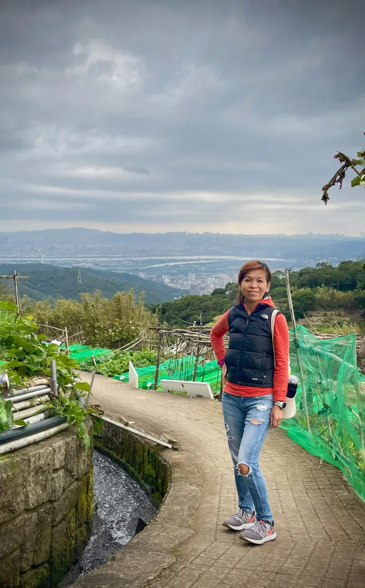 背後是台北盆地關渡平原、淡水河