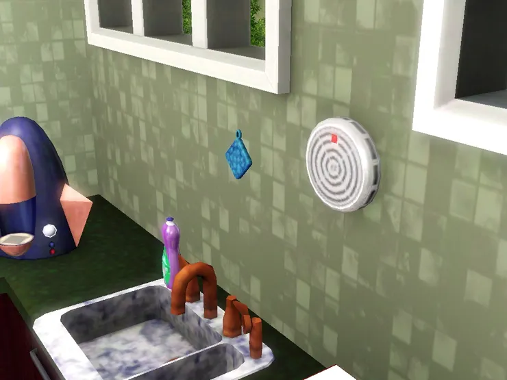 牆面只掛了很少和簡單的物品，很是樸實。